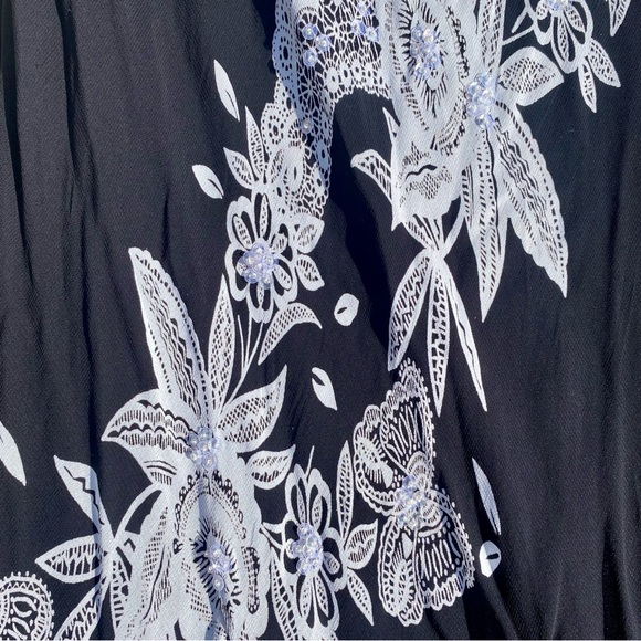 Y2k grunge fairy embellished floral midi skirt - Picture 5 of 5